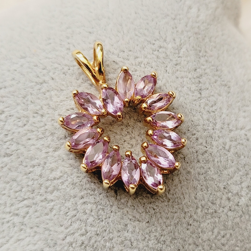 Gold Plated Amethyst Heart Pendant - Picture 4 of 9